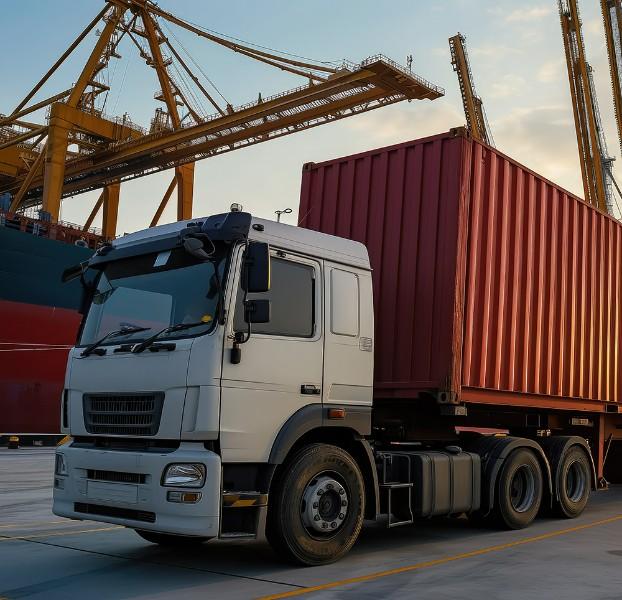 Flotte camions sécurisés transport de containers
